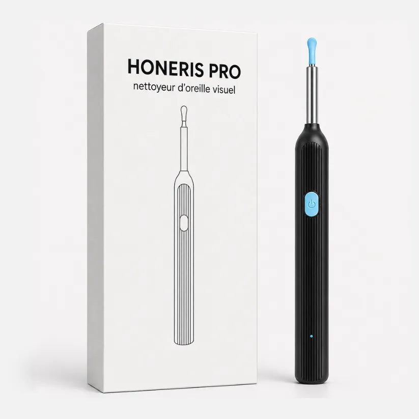 Nettoyeur d’oreilles Honeris Pro accompagné de son emballage