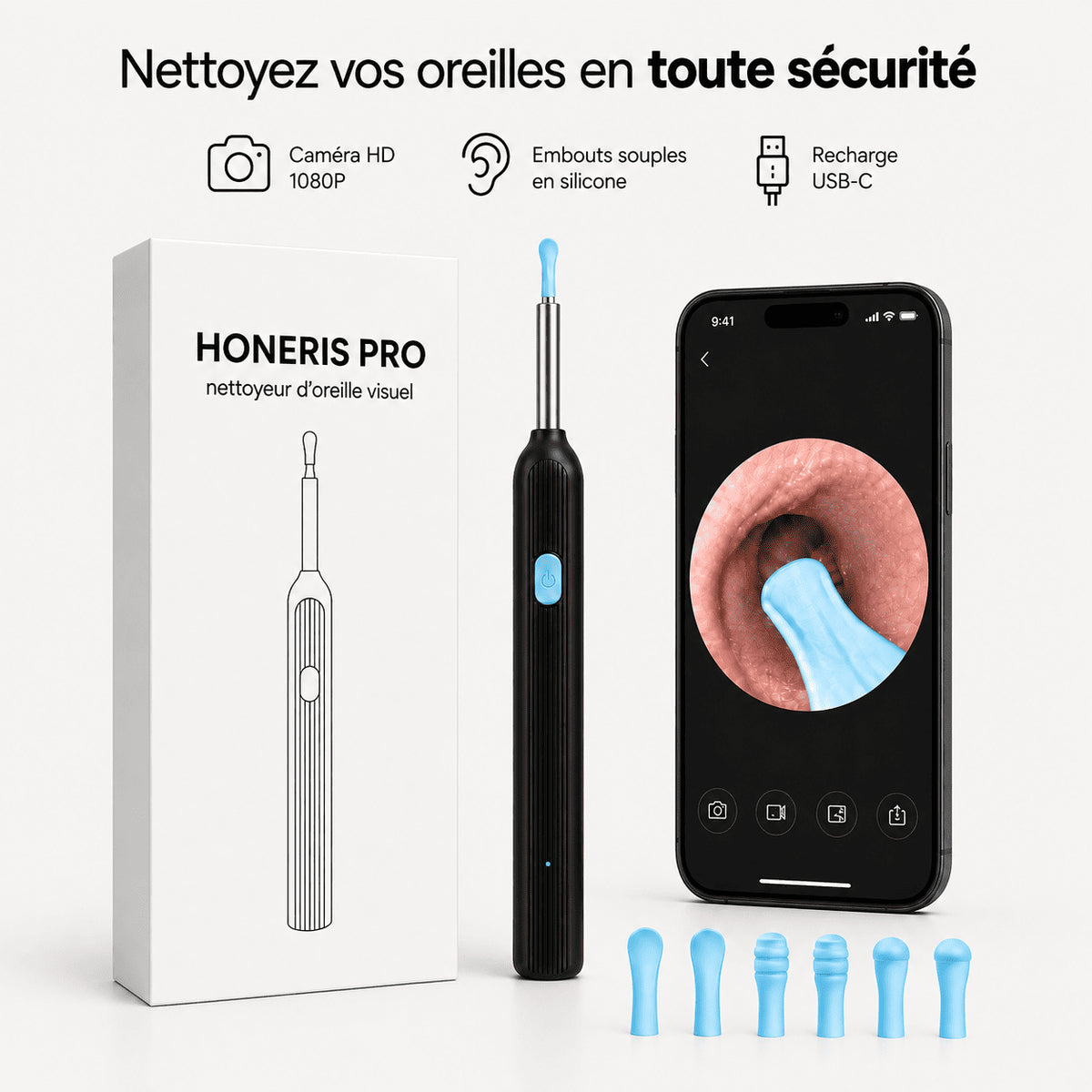 HONERIS™ PRO – Nettoyeur d’oreilles visuel